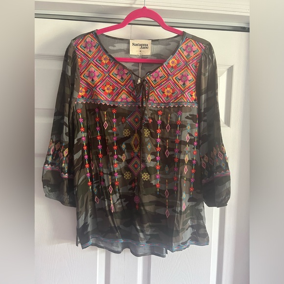 Gorgeous Camo Embroidered Top - Picture 1 of 4
